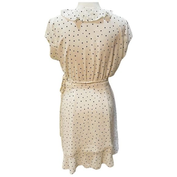 Aritzia Sunday Best White and Black Heart Wrap Dress Size 8 - Picture 2 of 9